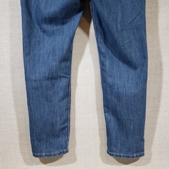 Christopher & Banks Sz 14 Distressed Stretch Jeans Blue Denim Embellished Pocket - Picture 4 of 11